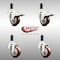 Service Caster 3 Inch 316SS Maroon Poly Swivel 1 Inch Stem Caster Lock Brake SCC, 2PK SS316TTLEX20S314-PPUB-MRN-2-S-2-1 - alternate 2